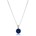 Amazon Essentials Sterling Silver Genuine or Created Round Cut Blue Sapphire Birthstone Pendant Necklace