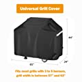 Utheer 65 Inch Heavy Duty Waterproof Grill Cover for 3 to 6 Burners Gas Grill, Barbecue Grill Cover for Outdoor, UV Fade Resistant BBQ Cover Compatible with Nexgrill Weber Kenmore Char-Broil Brinkmann 
