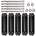 Hiorucet Grill Replacement Parts for Nexgrill 5 Burner 720-0888, 720-0888N, Nexgrill 720-0830H, 720-0864 Models, 5-Pack Porcelain Steel Heat Shields, Burner Tubes and Grill Igniters