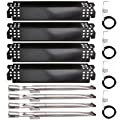Metal Club Grill Repair Kit for Nexgrill 720-0830H 720-0830D 720-0783E 720-0830A 720-0864 720-0864M Grills, 4-Pack Grill Heat Shield Tent Plates & Grill Igniters and 4 Burners Replacement 