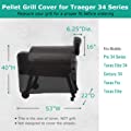 SunPatio Outdoor Heavy Duty Waterproof Grill Cover Compatible for Traeger 34 Series Wood Pellet Grill and Smoker, Texas and Z Grills