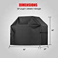 Viboos Grill Cover, BBQ Grill Cover, Waterproof, Weather Resistant, Rip-Proof, Anti-UV, Fade Resistant, with Adjustable Velcro Strap, Gas Grill Cover for Weber,Char Broil,Nexgrill Grills, etc. 58 inch, Black 