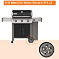 BBQ Future 8" 67445 Grill Wheels with Hub Cap and Axle Cotter Pin Replacement Parts for Weber Genesis II/II LX Gas Grills (2017 and Newer)