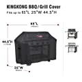 Kingkong 7131 Grill Cover for Weber Genesis II 4 Burner Grill including Brush, Tongs and Thermometer 