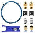 Cregrant3D Creality Upgrade 3D Printer Kit with Capricorn Premium XS Bowden Tubing 1M， PTFE Teflon Tube Cutter, Pneumatic Fittings and MK8 Socks and Extra Nozzles