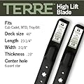 Terre Products High Lift Lawn Mower Blades, 46 Inch Deck, Compatible with Cub Cadet LT46, LTX1045, LTX1046, Replacement for 742-04244, 754-04244, 942-04244a