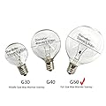 6 Pack G50 25 Watt Bulbs G16.5 Globe E12 Incandescent Candelabra Base Clear Light Bulbs for Candle Wax Warmer