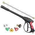 Sooprinse High Pressure Washer Gun Power Spray Gun 4000psi with 19 inch Extension Replacement Wand Lance,5 Quick Connect Nozzles for Honda Excell