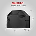 Viboos Grill Cover, BBQ Grill Cover, Waterproof, Weather Resistant, Rip-Proof, Anti-UV, Fade Resistant, with Adjustable Velcro Strap, Gas Grill Cover for Weber,Char Broil,Nexgrill Grills, etc. 58 inch, Black 