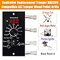 Replacement BAC365 Pro Digital Controller for Traeger Wood Pellet Grill Smoker, Upgrade Thermostat Control Board Parts Replacement with 2pcs Meat Temperure Probe and 7" RTD Temperature Sensor Probe 