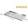 Lineslife Stainless Steel Rectangular Griddle, Flat Top Grill Plate for Stovetop with Removable Handles for BBQ Charcoal/Gas Grills, 36x17.5inches