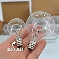 4 Pack 20 Watt G30 Globe E12 Incandescent Candelabra Base Clear Light Bulbs for Candle Wax Warmer 