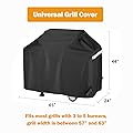 Utheer 65 Inch Heavy Duty Waterproof Grill Cover for 3 to 6 Burners Gas Grill, Barbecue Grill Cover for Outdoor, UV Fade Resistant BBQ Cover Compatible with Nexgrill Weber Kenmore Char-Broil Brinkmann 