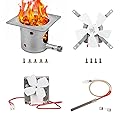 GRISUN Auger Motor, Grill Induction Fan Kit, Fire Burn Pot and Hot Rod Igniter, Grill Replacement Parts for Traeger Wood Pellet Grills, with Screws and Fuse 