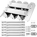 Barbqtime Burner Grill Replacement Parts for Nexgrill 720-0898, 6 Burner Replacement Kit 30 PCS Grill Flame Tamers & Igniters & 14.88" Burners Replacement for Nexgrill 