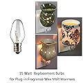 12-Pack, 15 Watt Wax Melt Warmer Light Bulbs for Scentsy Plug-in Nightlight Wax Warmer and Candle Warmers