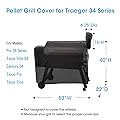 Unicook Heavy Duty Waterproof Wood Pellet Smoker Cover Compatible for Traeger Pro 34/780 Series, Texas, Z Grill and More