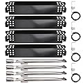 Metal Club Grill Repair Kit for Nexgrill 720-0830H 720-0830D 720-0783E 720-0830A 720-0864 720-0864M Grills, 4-Pack Grill Heat Shield Tent Plates & Grill Igniters and 4 Burners Replacement 